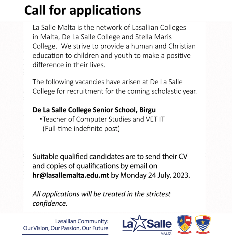 Careers - la salle malta