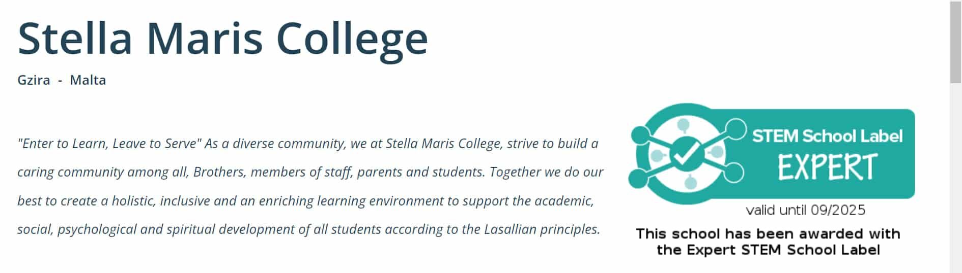 SMCS March The STEM Expert label Awarded